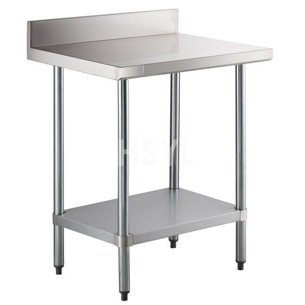 Stainless Steel Work Table with Backsplash