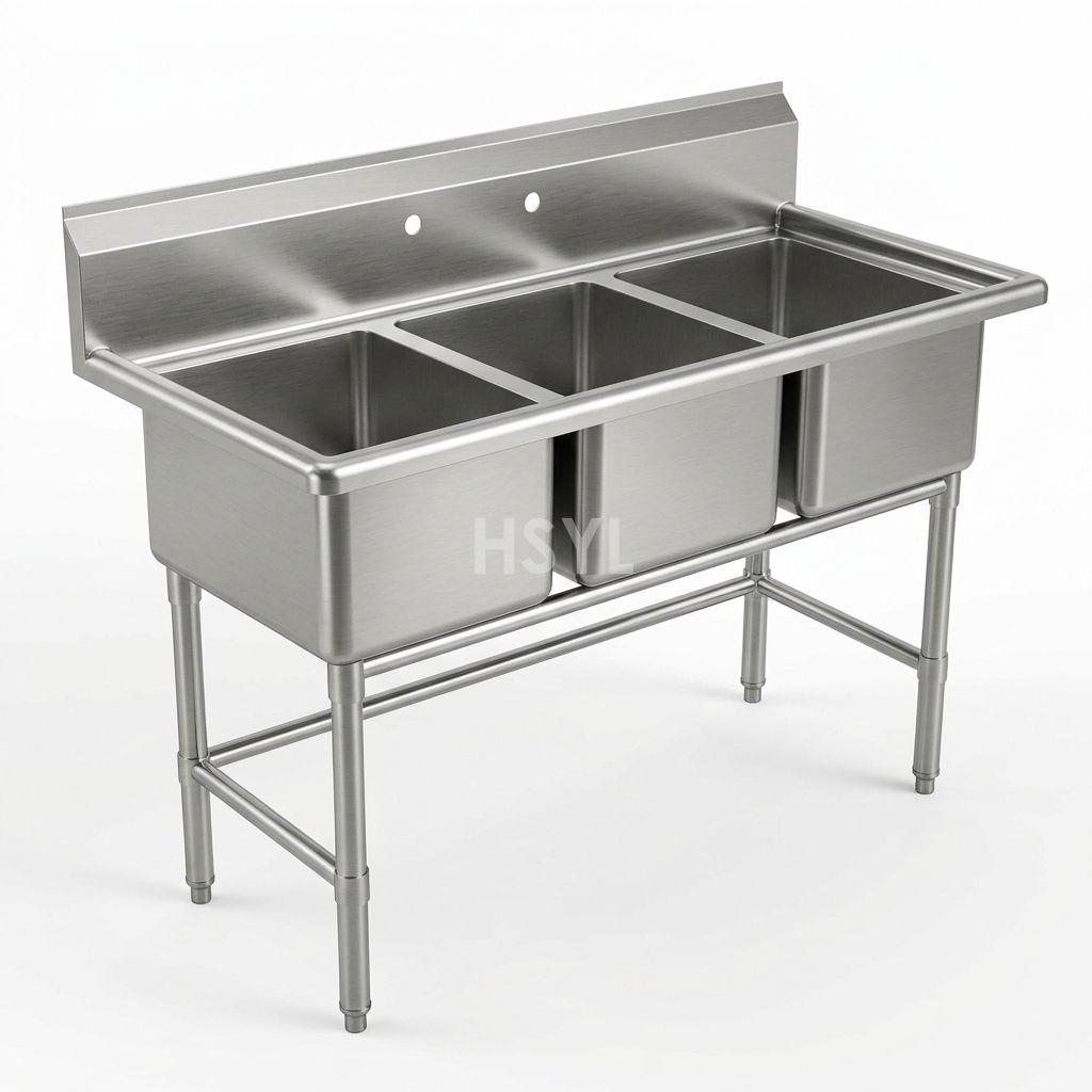 Three-Compartment Commercial Sinks