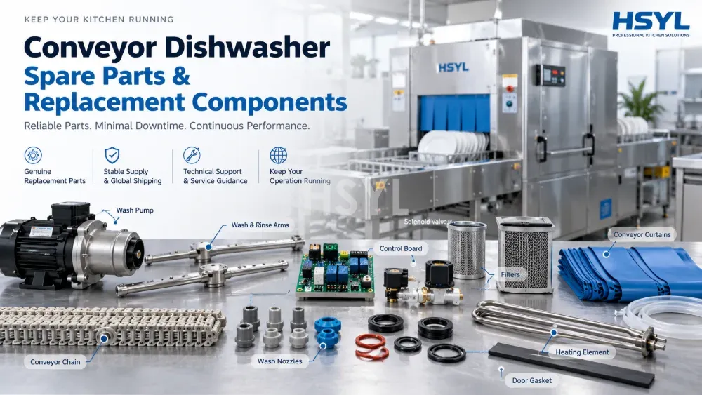 Conveyor Dishwasher Spare Parts & Service Components image 1