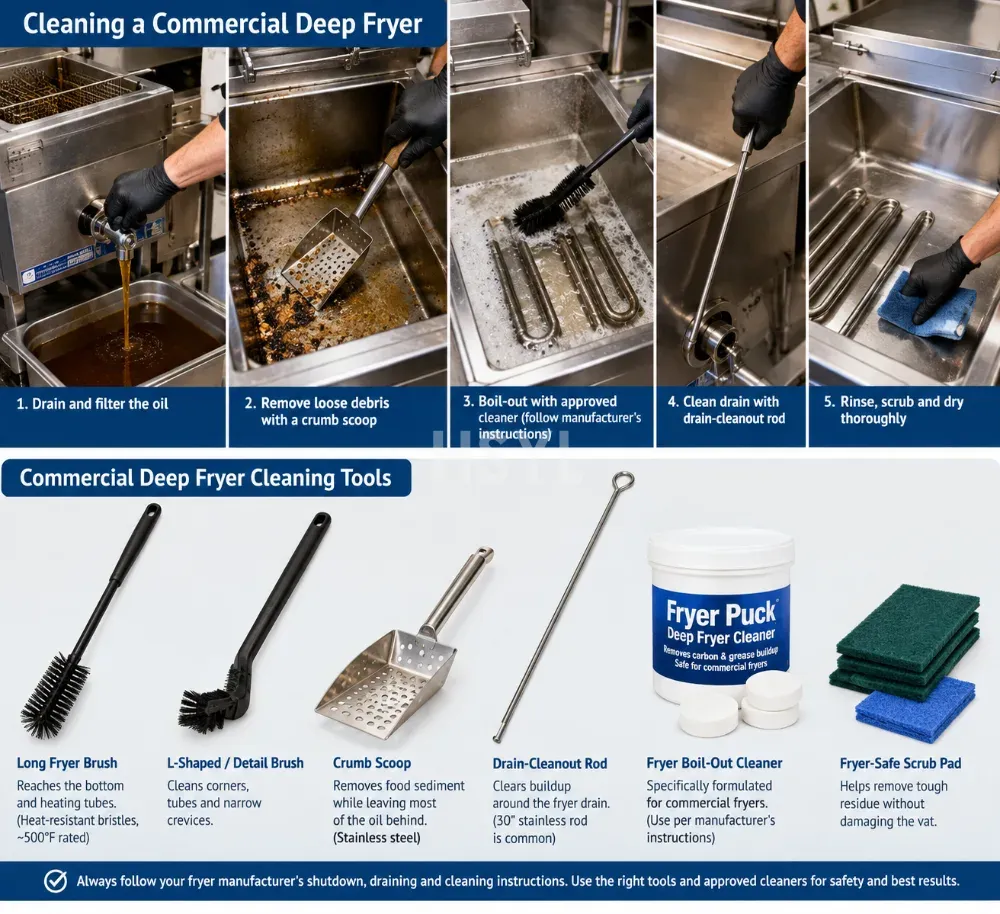 Cleaning a Commercial Deep Fryer: Choose the Method and Tools image 1
