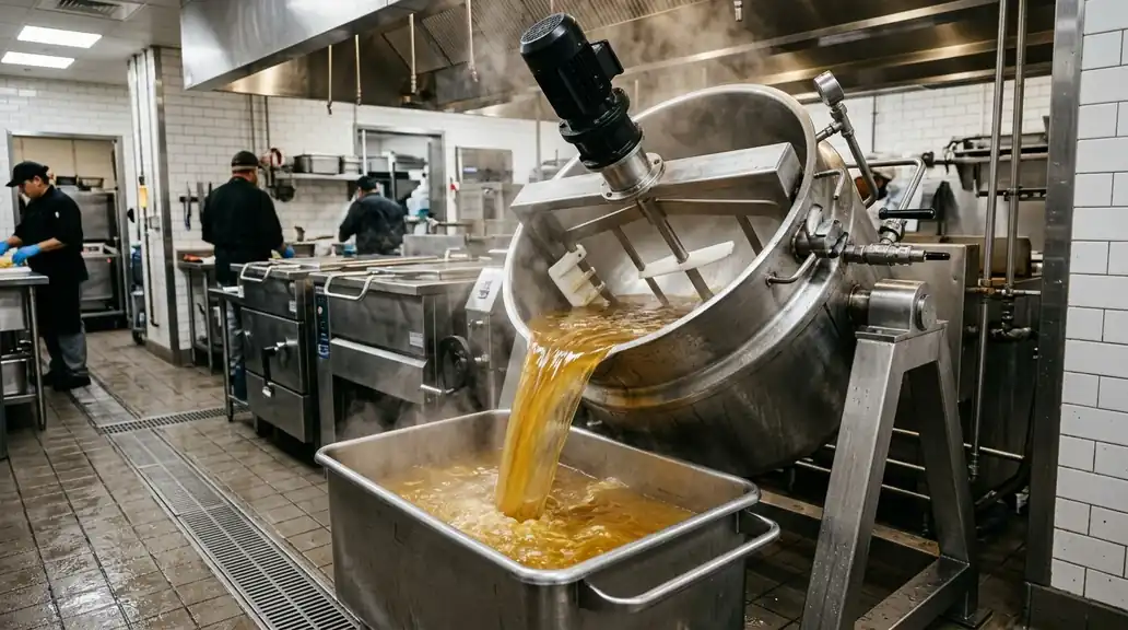 Steam-Jacketed Kettle Sizing Guide: Direct Steam vs. Self-Contained Electric & Gas (100L–600L) image 1