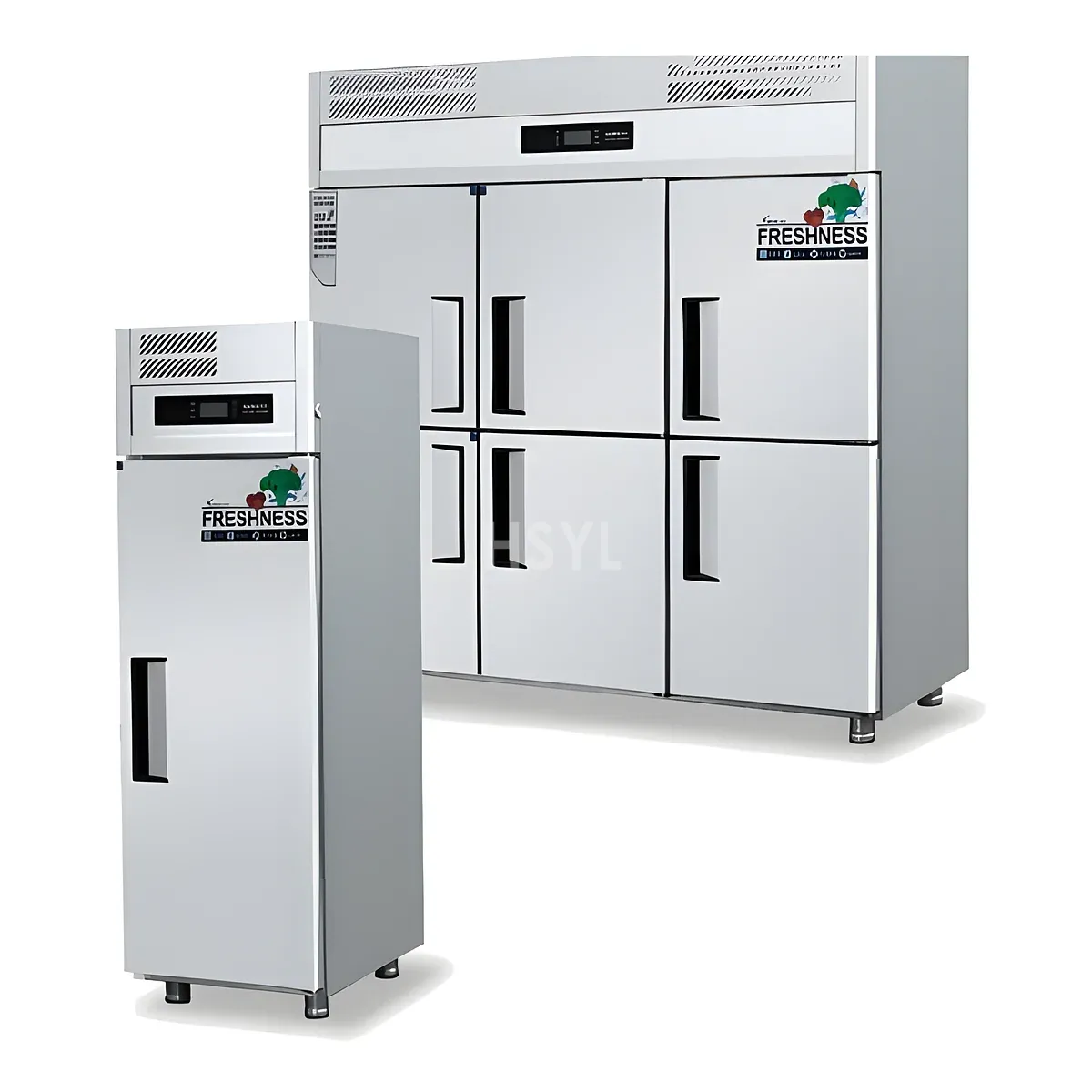 Frost-Free 3D Fan-Cooled 2/4/6-Door Upright Commercial Chiller & Freezer