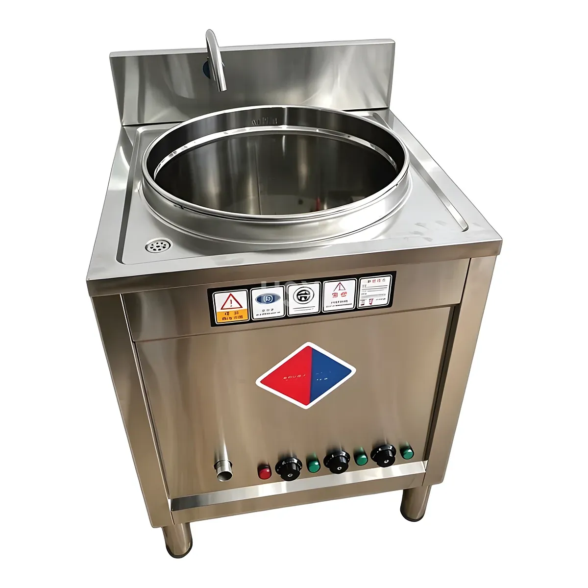 Square-Exterior Round-Pot Commercial Noodle & Dumpling Cooker