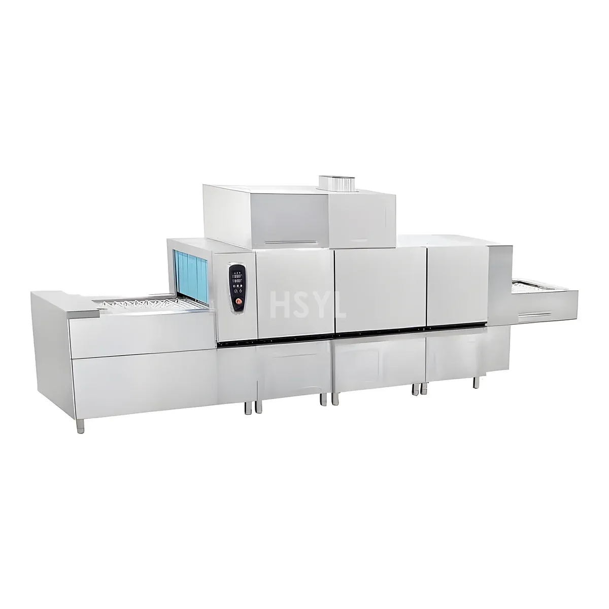 Rack Conveyor Dishwasher with Hot-Air Dryer Tunnel