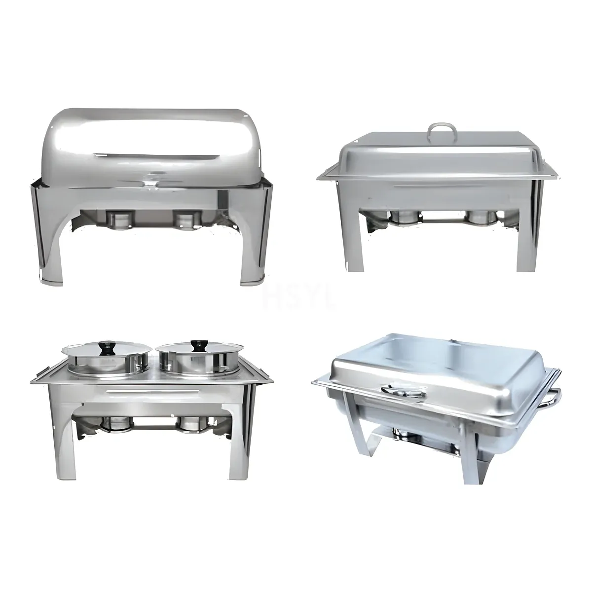 180° Roll-Top Rectangular & Round Commercial Buffet Chafing Dish