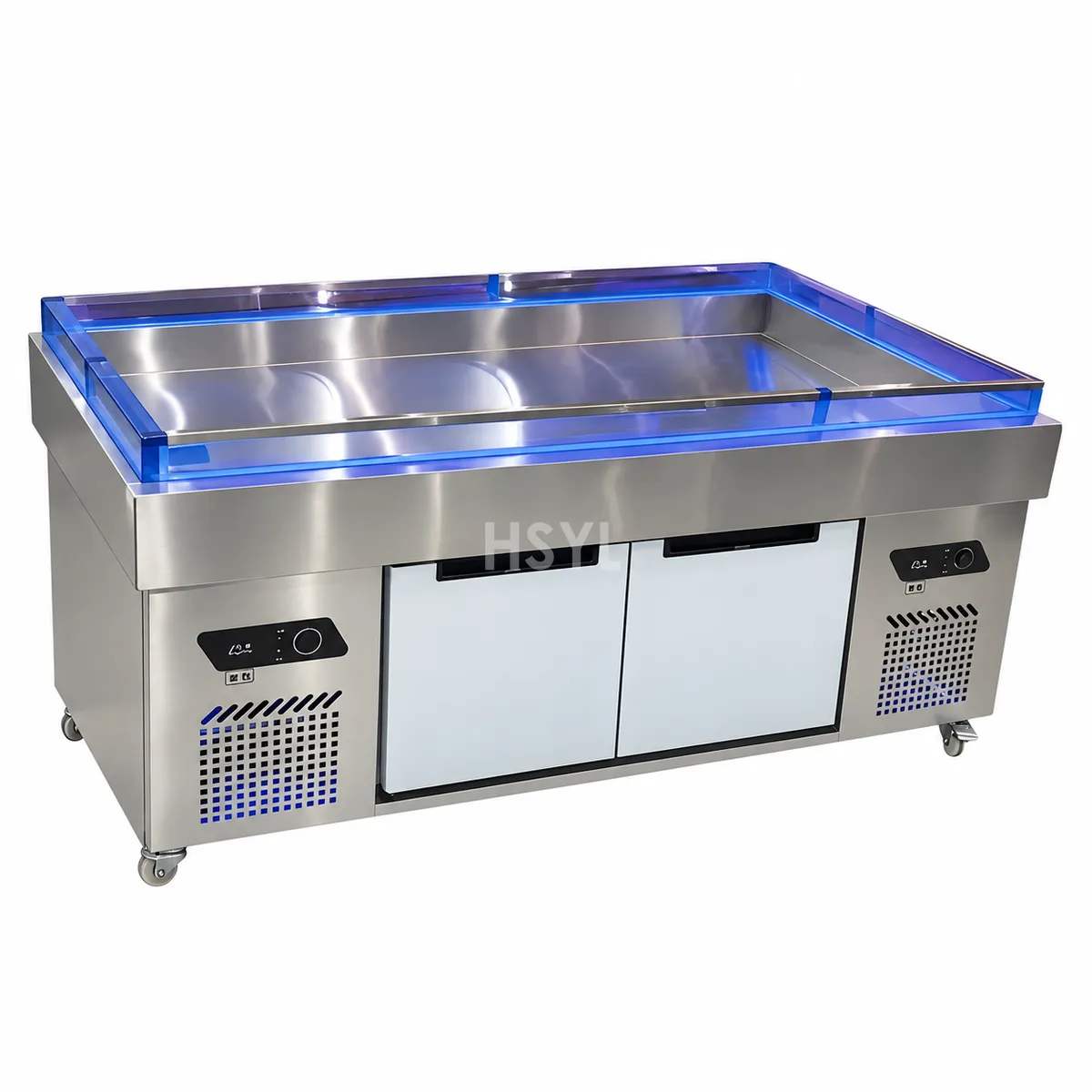 Seafood & Sashimi Ice-Bed Display Counter with Ultrasonic Mist