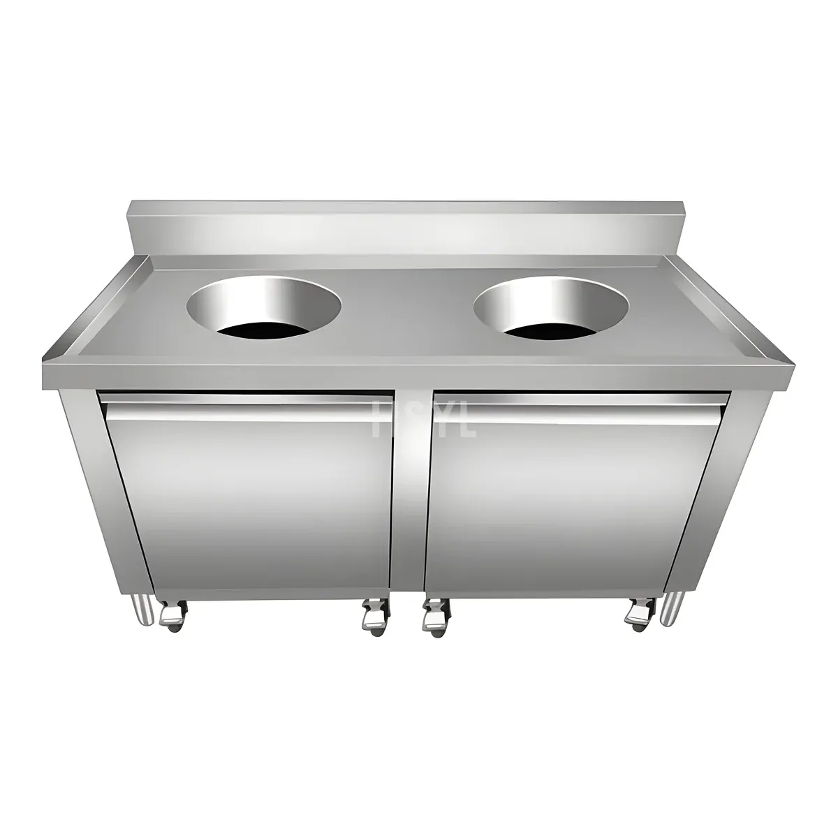 Commercial Enclosed Stainless Steel Waste Bin & Trash Chute Cabinet