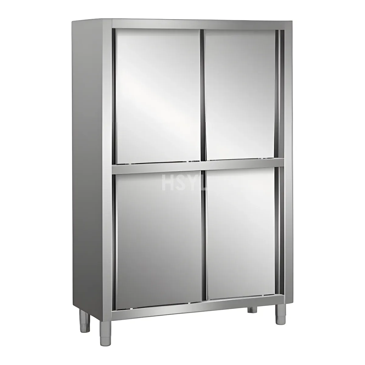 4-Door Dish Storage Cabinet & 3-Tier Bussing Cart